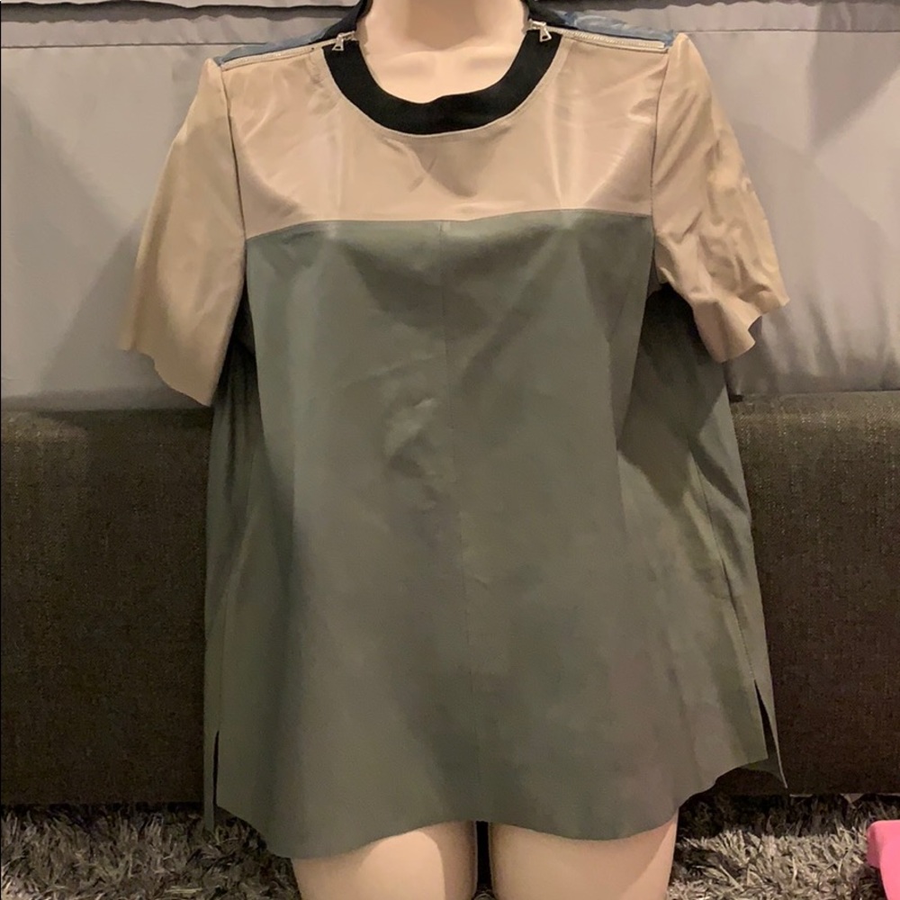 Rebecca Taylor size 10 REAL LEATHER top